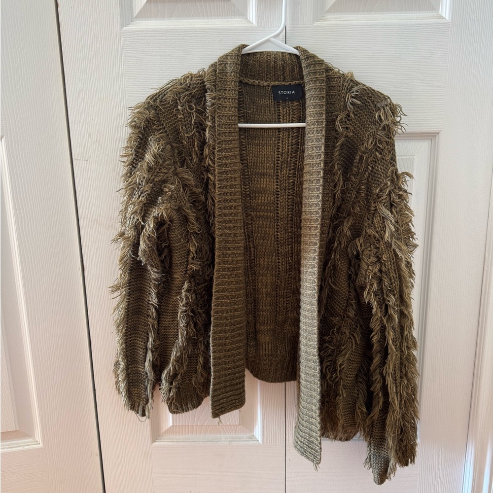 Olive Textured Cardigan